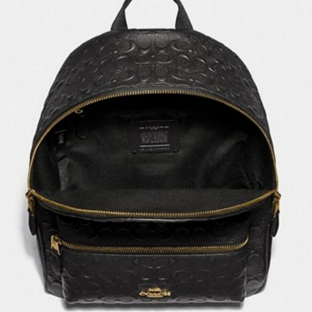 COACH BACKPACK DESIGNER EMBOSSED LEATHER BAG - Picture 4 of 11